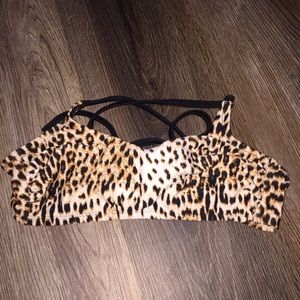 Cheetah Swimsuit Top Size Small